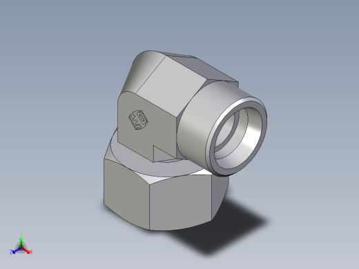 卡套式工业通用硬管接头EO_Standpipe_elbow_EVW25SOMDCF正等轴测缩略图