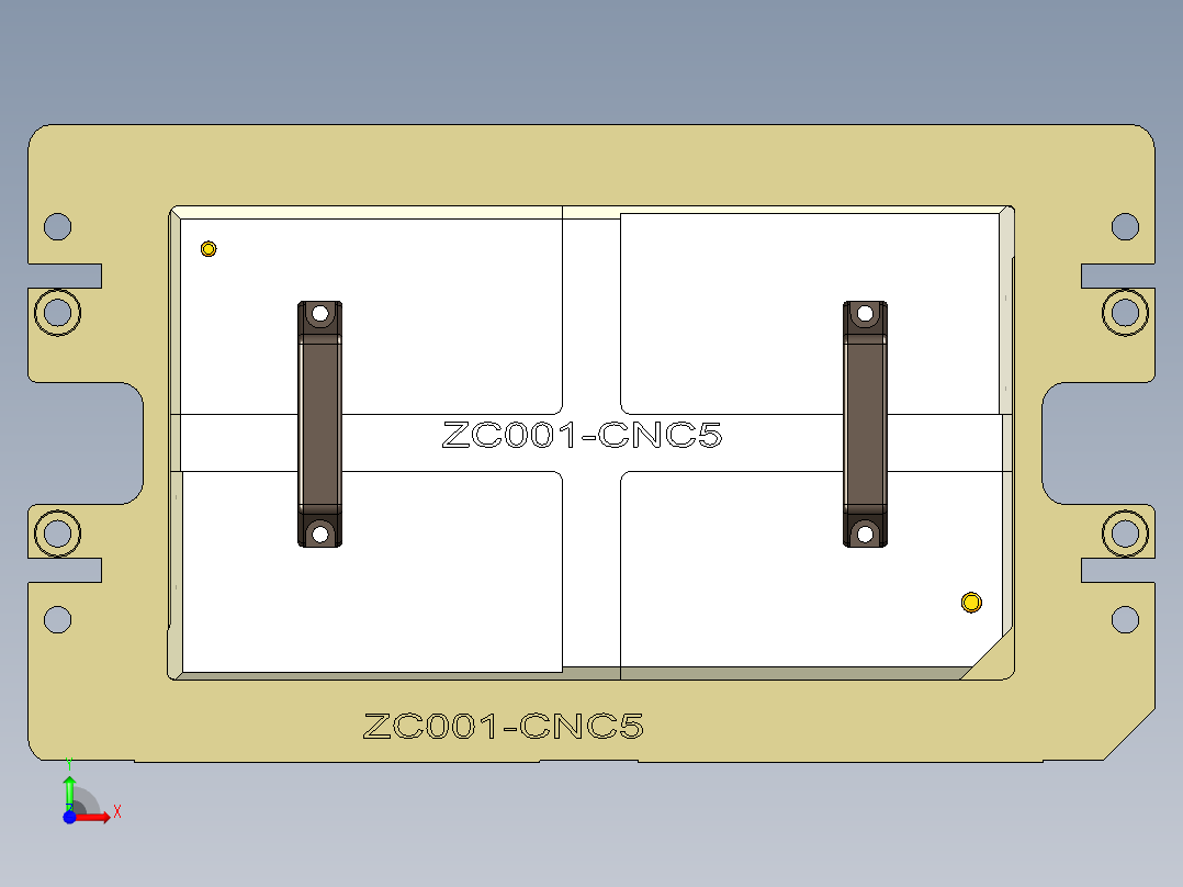ZC001-笔记本CNC工装夹具三维模型CNC5-191216前视图