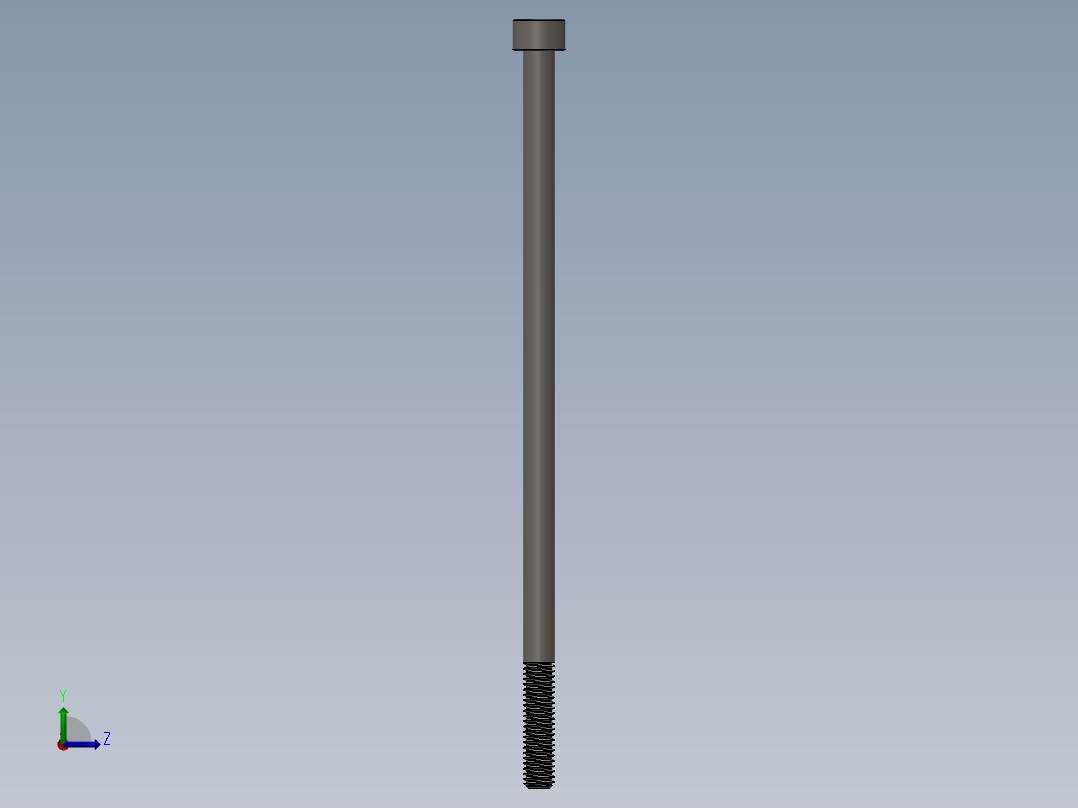 Screw_DIN_912_M6x140_A2.SLDPRT公制内六角螺钉左视图