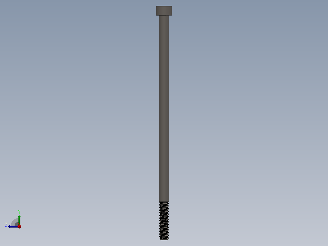 Screw_DIN_912_M6x140_A2.SLDPRT公制内六角螺钉右视图