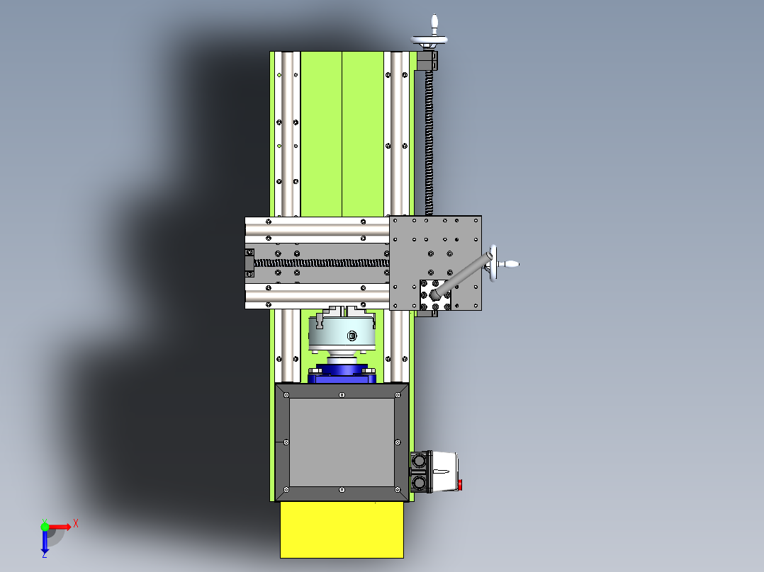 TORNO CASEIRO车床结构3D图纸 Solidworks设计俯视图