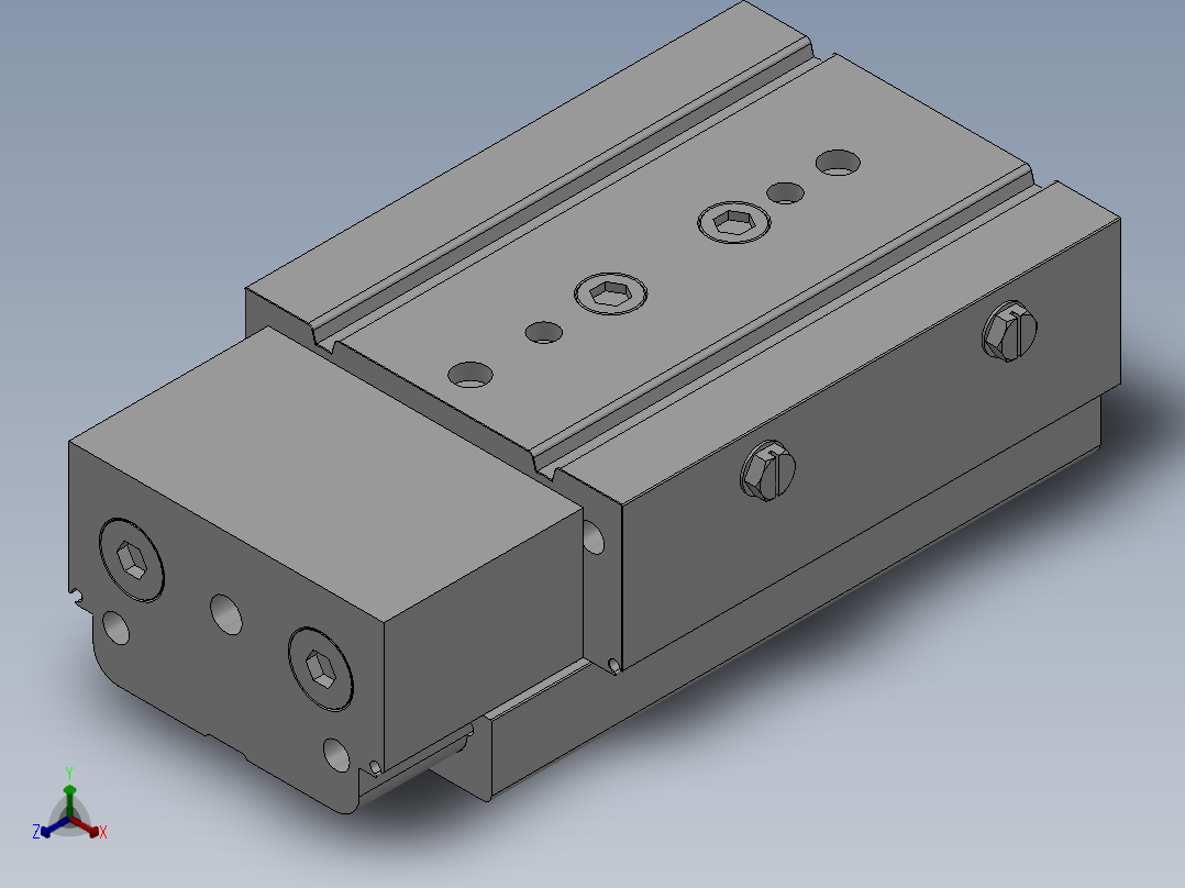MXQ20 气动滑台（循环式直线导轨）双缸型[MXQ20A-30-ZN5]主视图