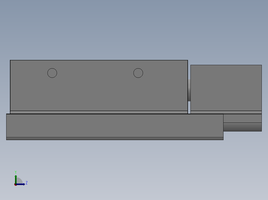 MXQ20 气动滑台（循环式直线导轨）双缸型[MXQ20A-30-ZN5]左视图