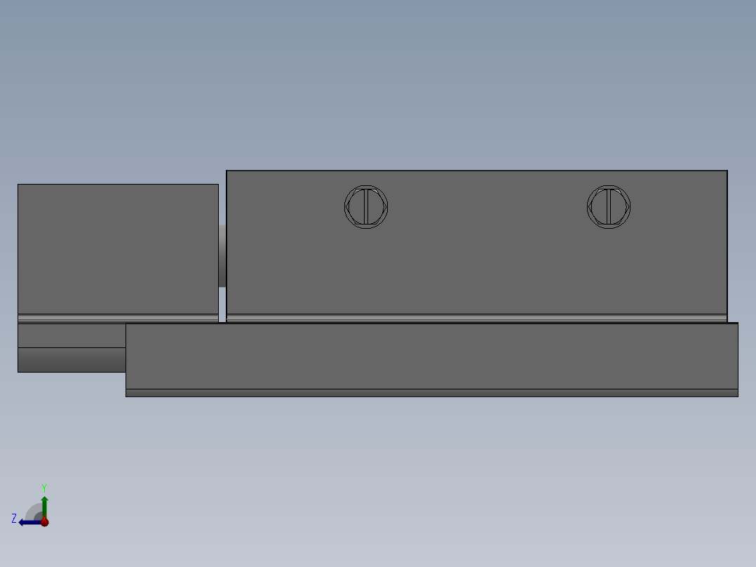 MXQ20 气动滑台（循环式直线导轨）双缸型[MXQ20A-30-ZN5]右视图