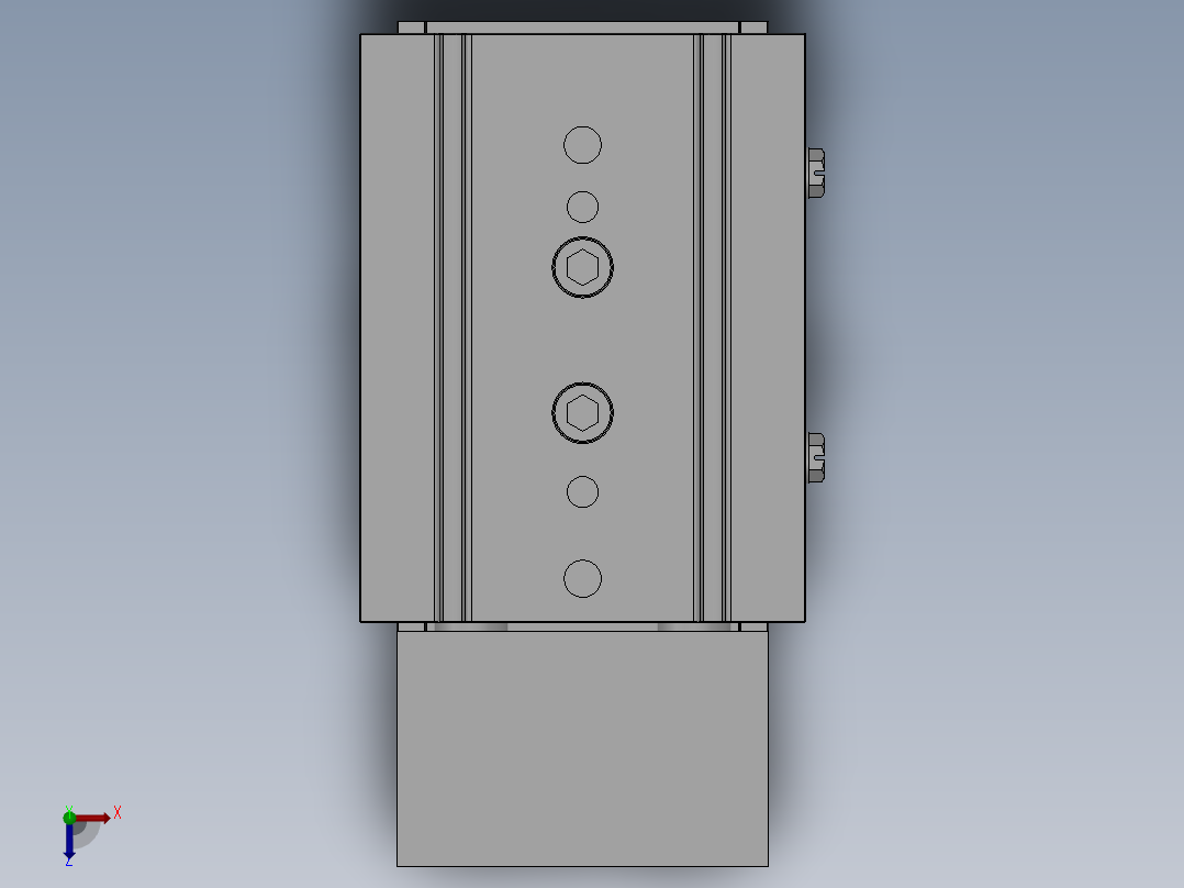 MXQ20 气动滑台（循环式直线导轨）双缸型[MXQ20A-30-ZN5]俯视图