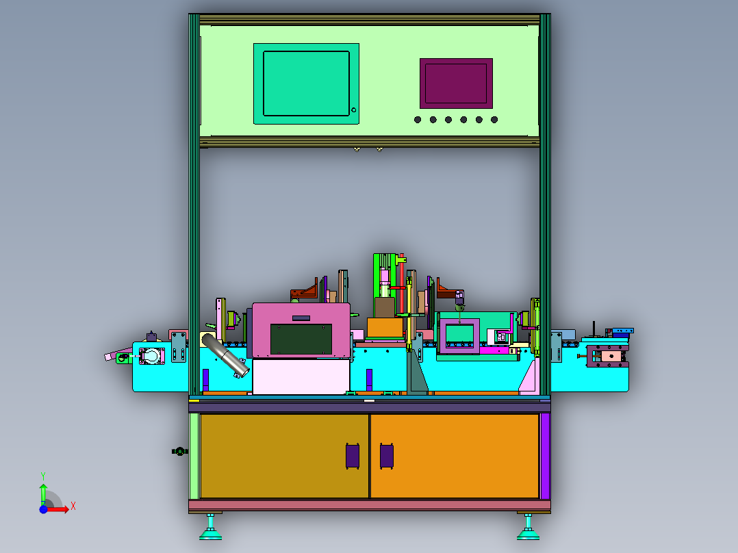 轴承滚子表面疵病检测装置前视图