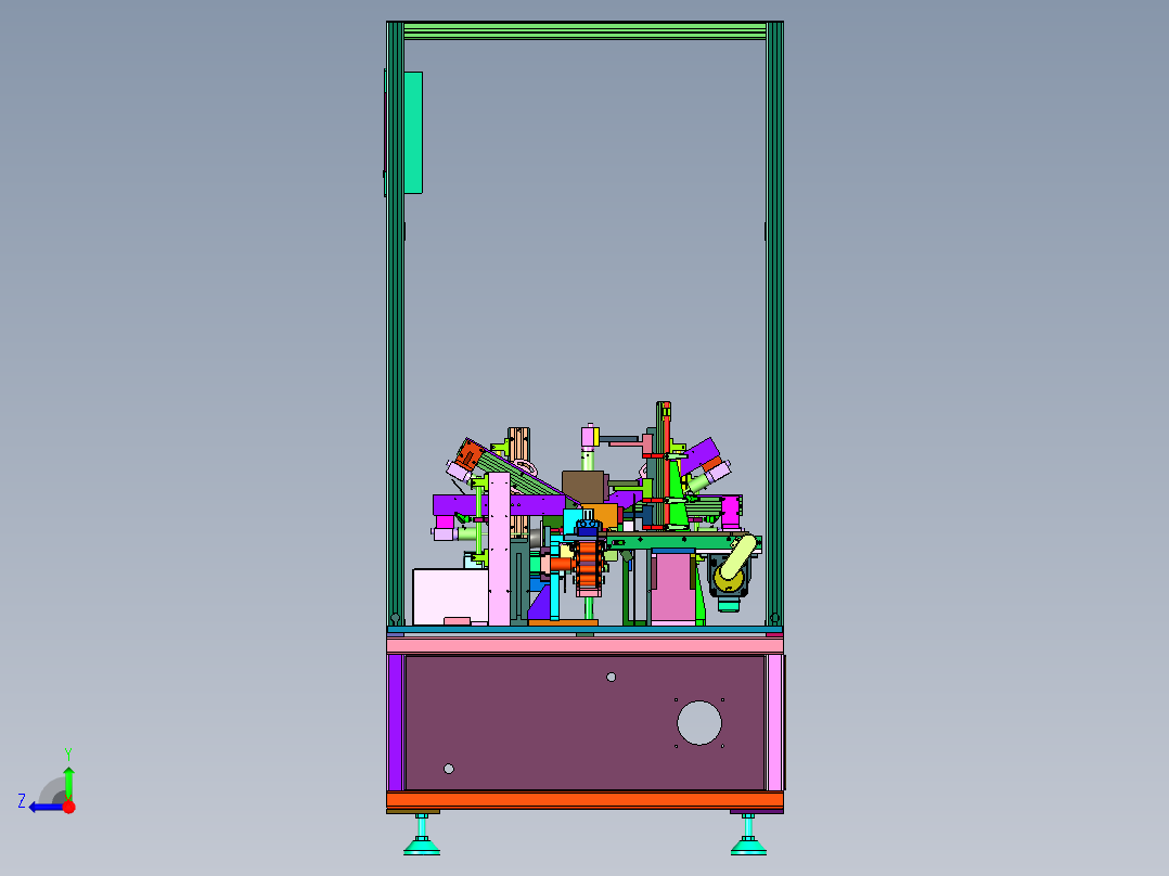 轴承滚子表面疵病检测装置右视图