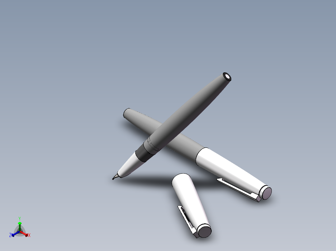 笔、中性笔、铅笔(19)正等轴测图