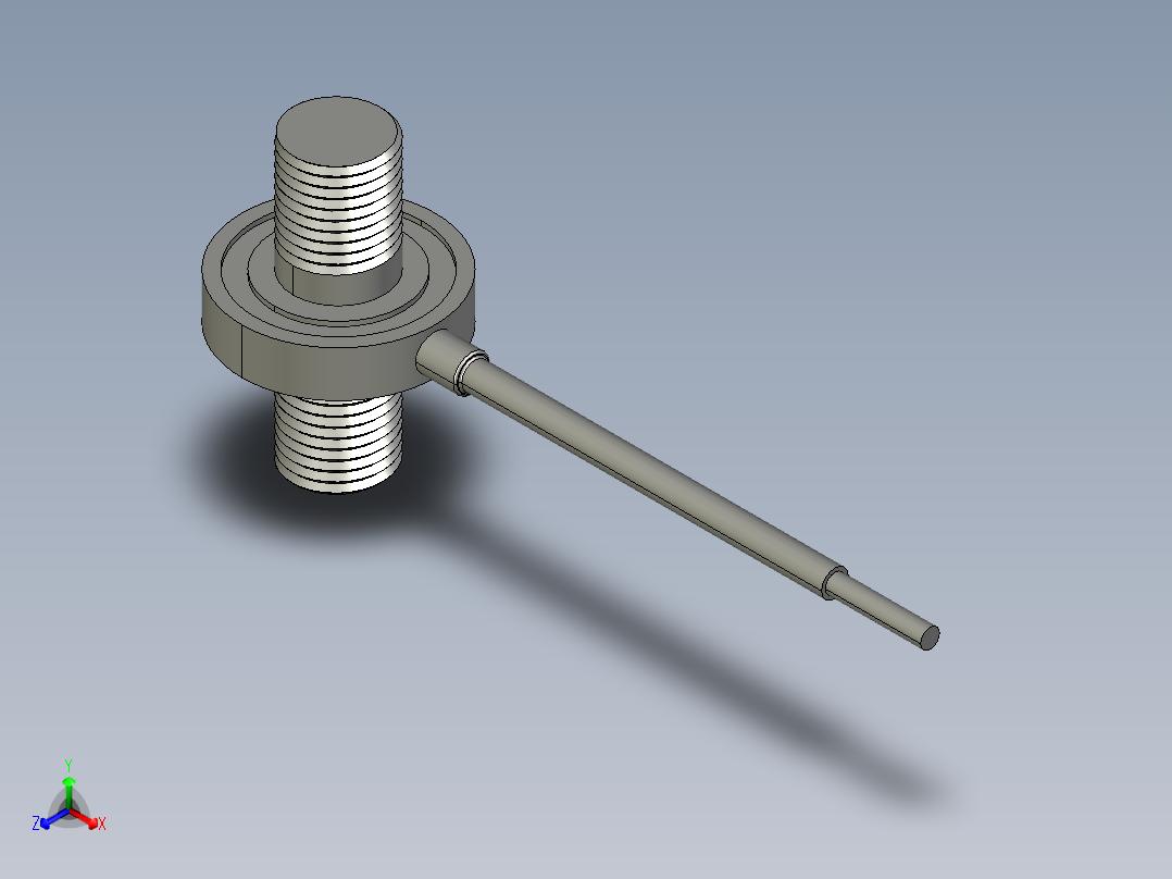 微型螺纹直列式拉压力传感器正等轴测图