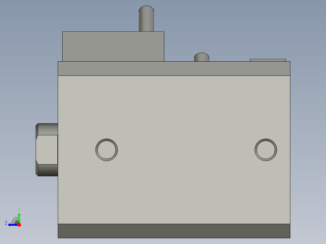 贴片电池标签背胶机设计-气缸CDQ2B25-20D右视图