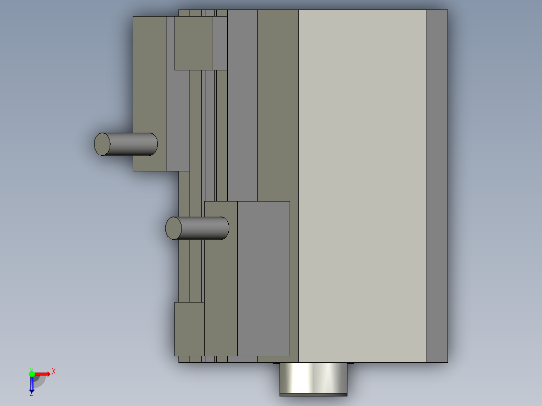 贴片电池标签背胶机设计-气缸CDQ2B25-20D俯视图