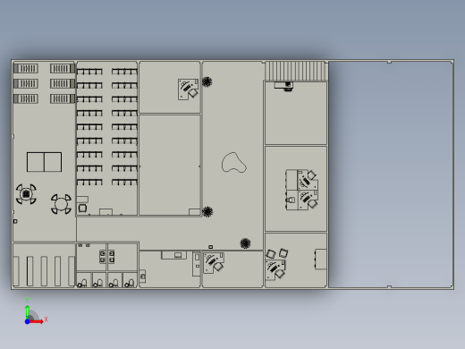 礼堂和机械车间的室内设计前视缩略图
