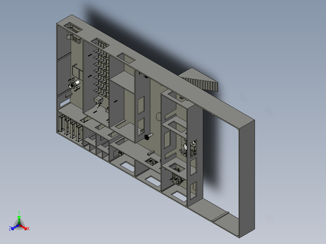 礼堂和机械车间的室内设计正等轴测图