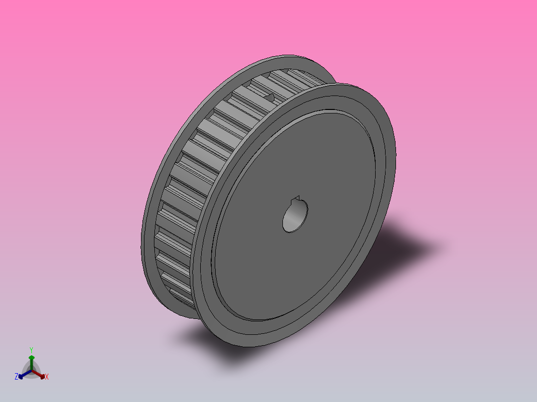 标准型梯形齿同步带轮L型[SLHK-30-075-dk12-D]正等轴测图