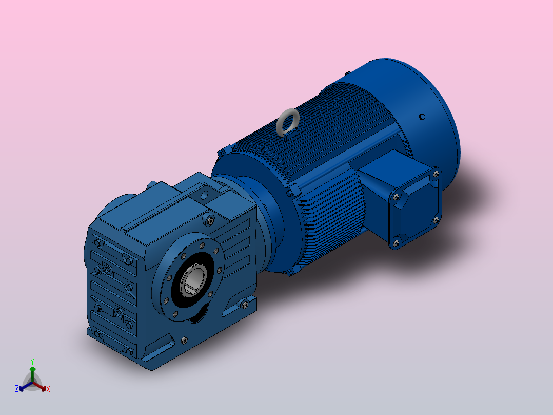 KA77空心轴安装螺旋锥齿轮减速机KA77-YV5.5-4P-25.62-M1-0°-A主视图