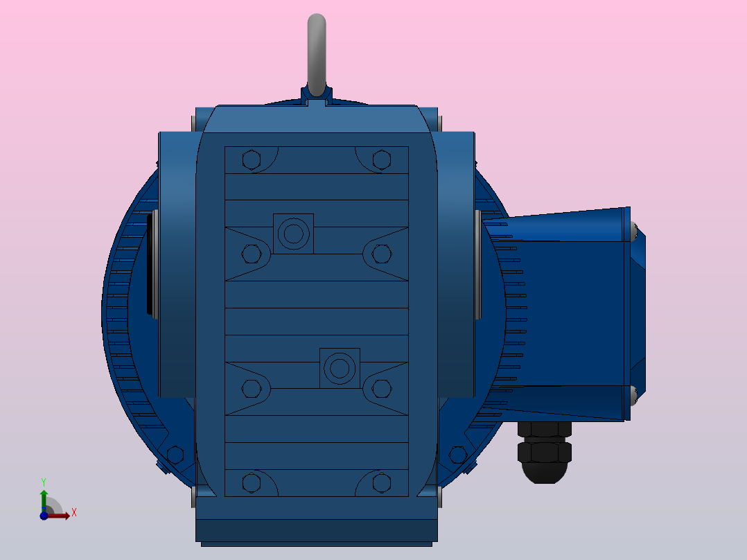 KA77空心轴安装螺旋锥齿轮减速机KA77-YV5.5-4P-25.62-M1-0°-A前视图