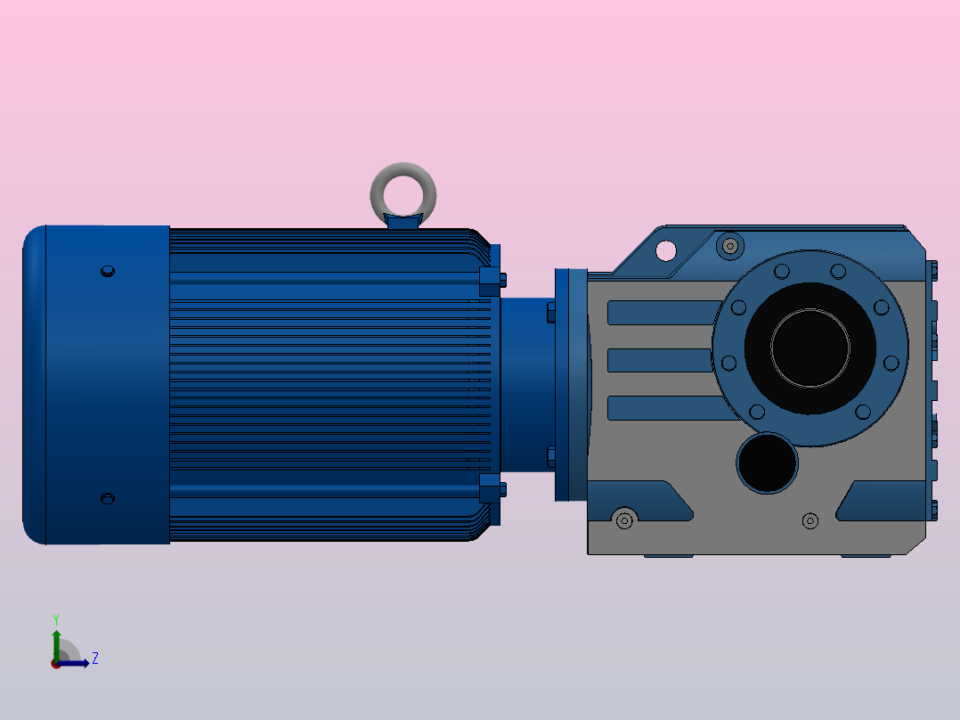KA77空心轴安装螺旋锥齿轮减速机KA77-YV5.5-4P-25.62-M1-0°-A左视图