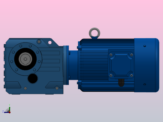 KA77空心轴安装螺旋锥齿轮减速机KA77-YV5.5-4P-25.62-M1-0°-A右视缩略图