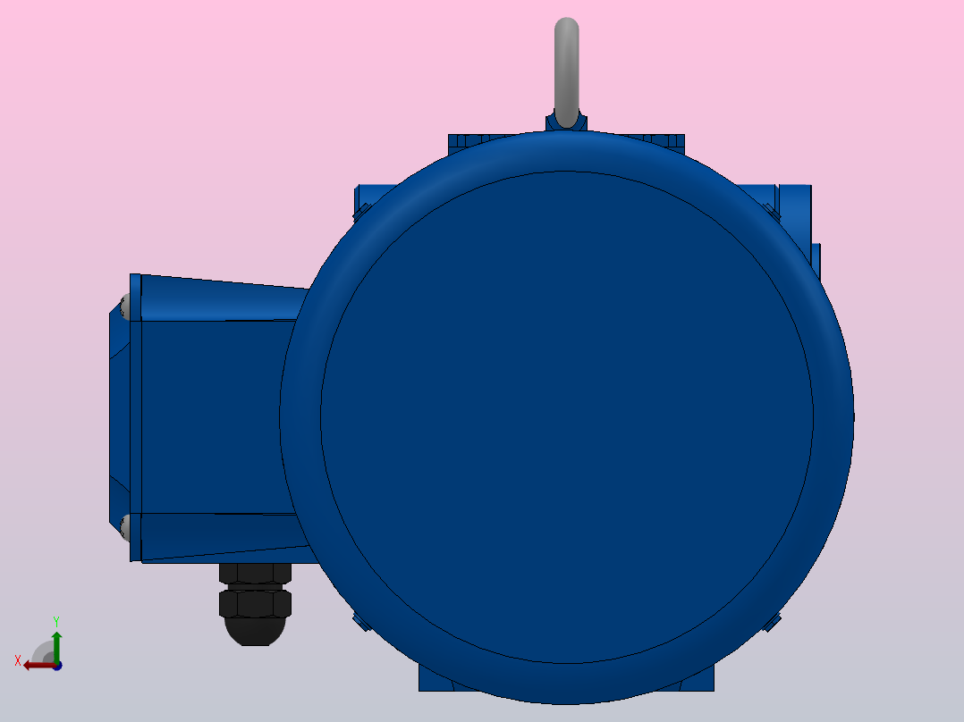 SAZ57小法兰空心轴安装斜齿-蜗轮蜗杆减速机SAZ57-YV1.1-4P-45.92-M1-0°-A后视图