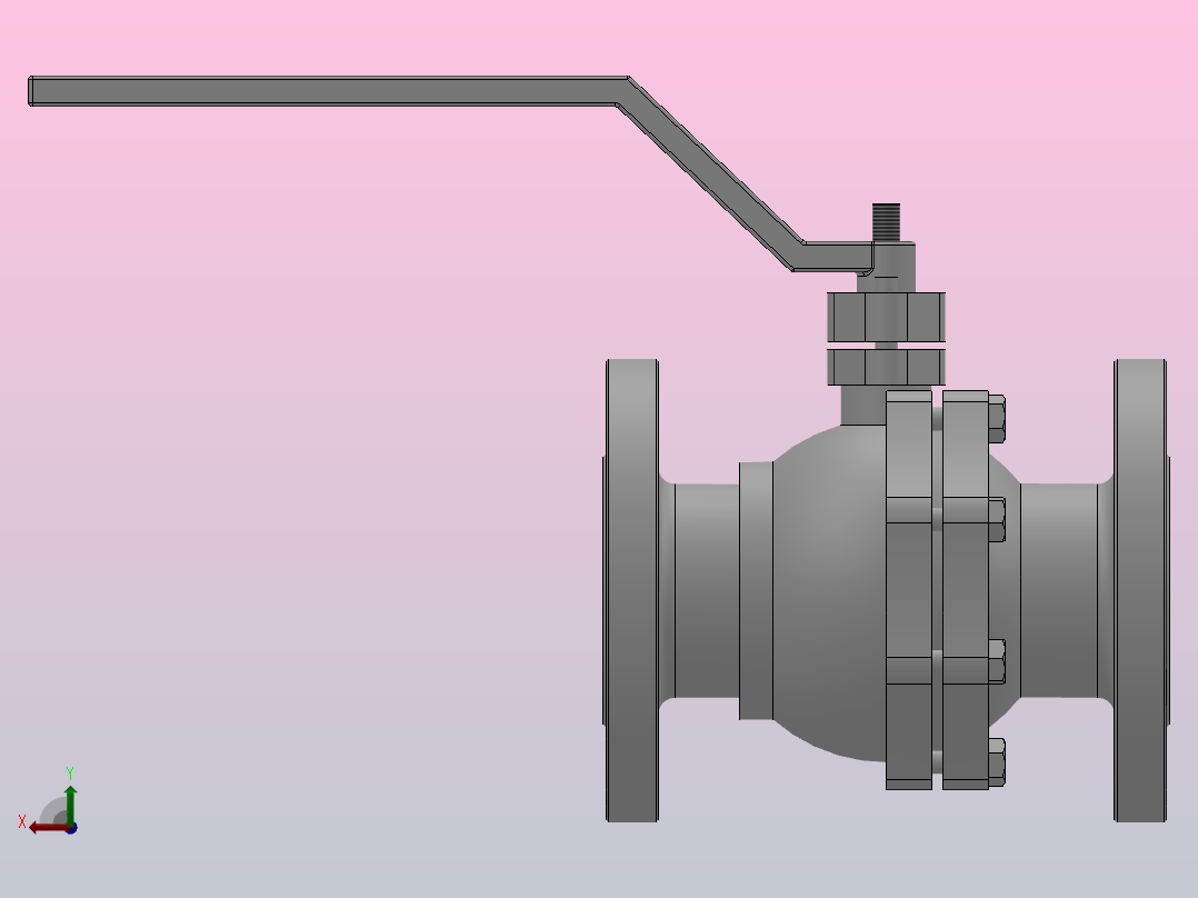浮动球球阀[1.6K-DN32浮动球球阀（Floting Ball Value）]左视图