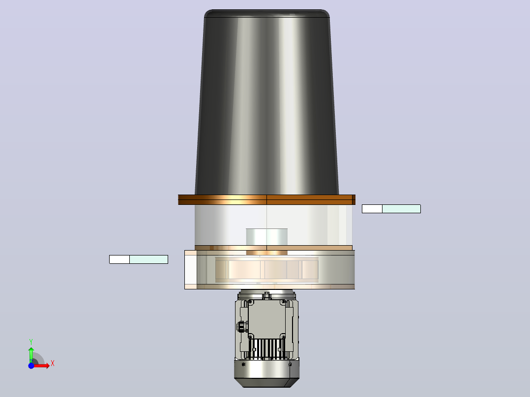 分离器分离设备dust-blower-2832-模型格式为 x_t stp igs前视图