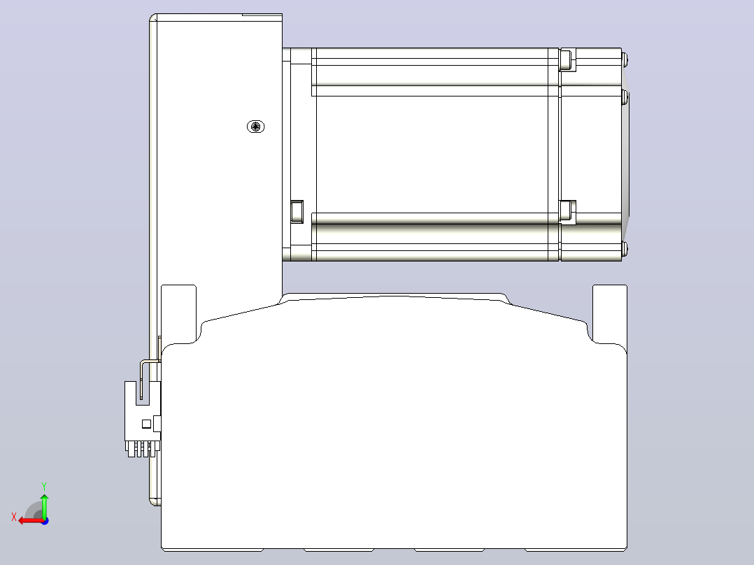 皮带直线轴半封闭可选导轨TPA-HNB-175D-140-L1450-RU-Y-P75-N3后视图