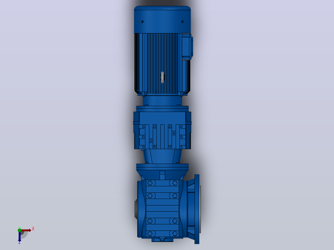 SAF47R17组合式斜齿-蜗轮蜗杆减速机SAF47R17-Y0.18-4P-200-M1-0°-A俯视图