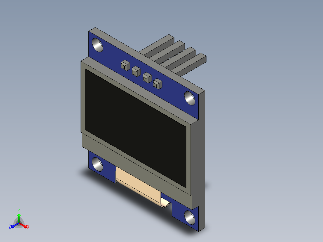 0.9英寸I2C OLED 128×64显示屏模块主视图
