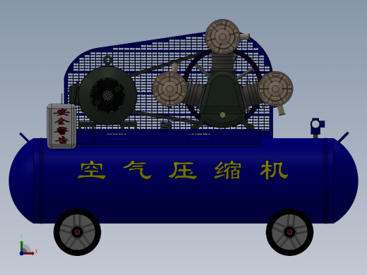 122空气压缩机3D模型(1)前视缩略图