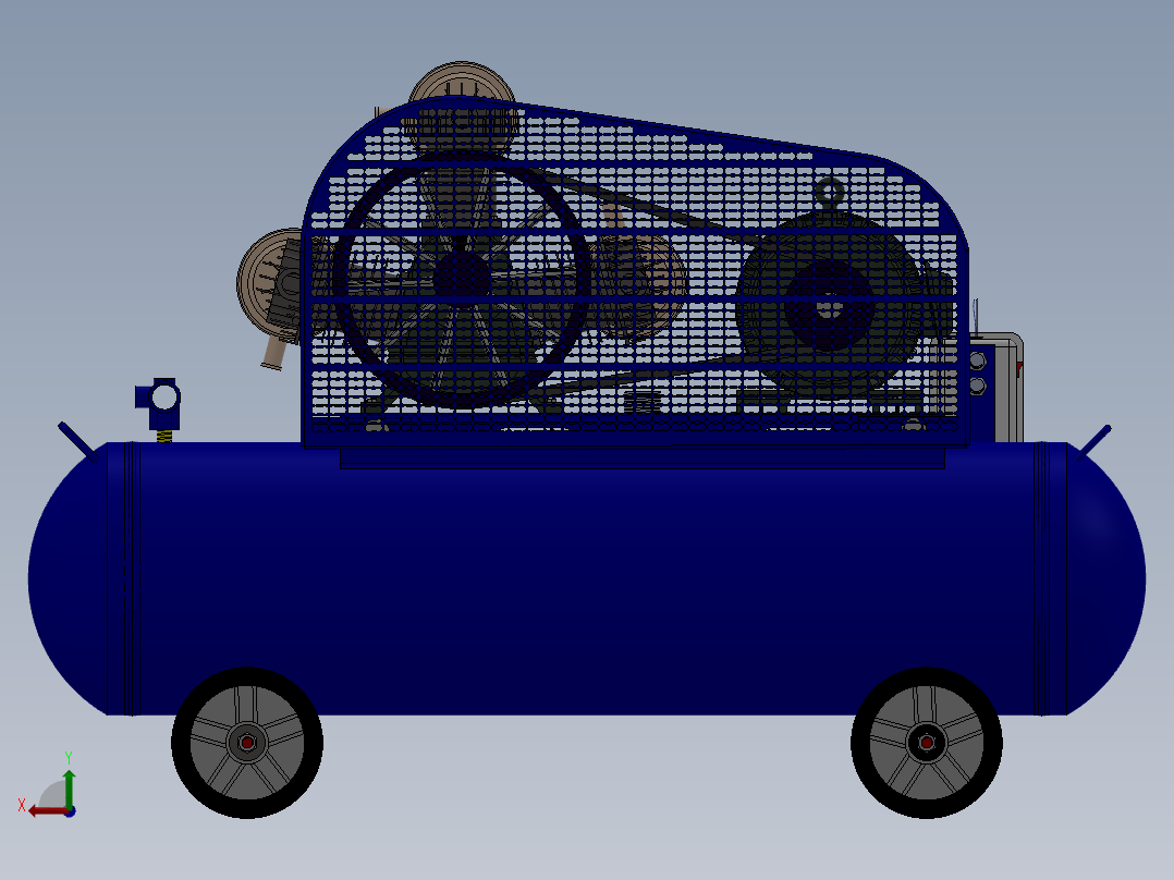 122空气压缩机3D模型(1)后视图