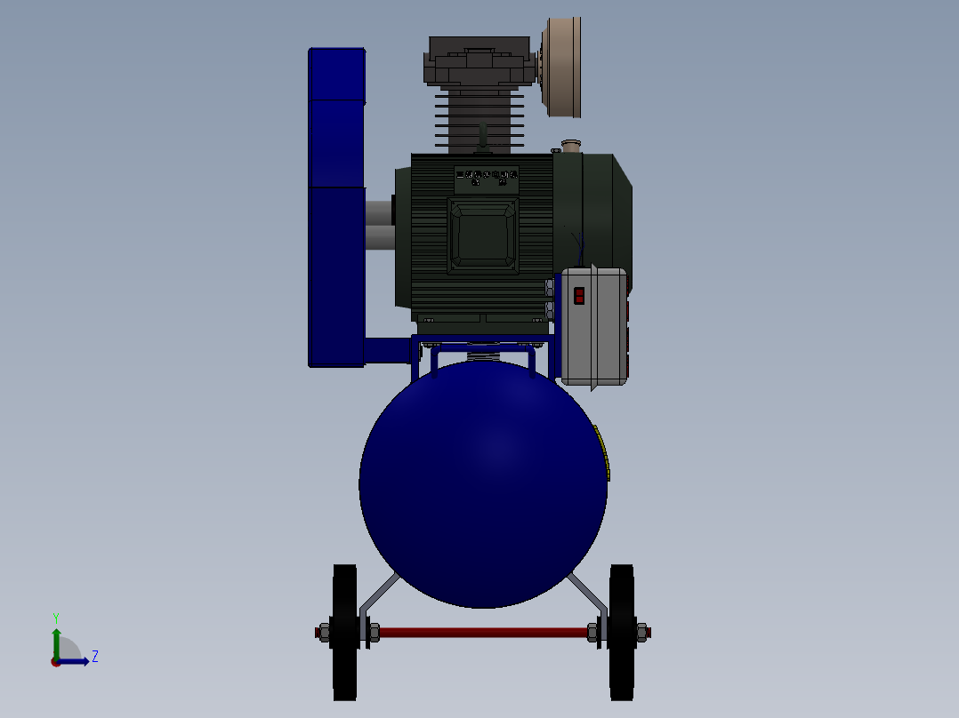122空气压缩机3D模型(1)左视图