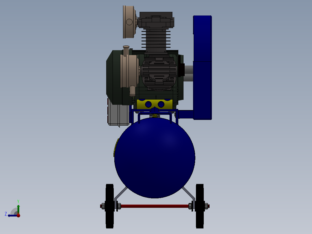122空气压缩机3D模型(1)右视图