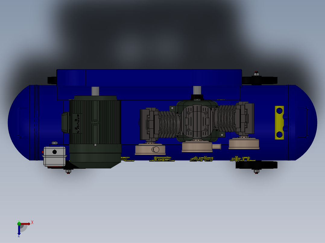122空气压缩机3D模型(1)俯视图