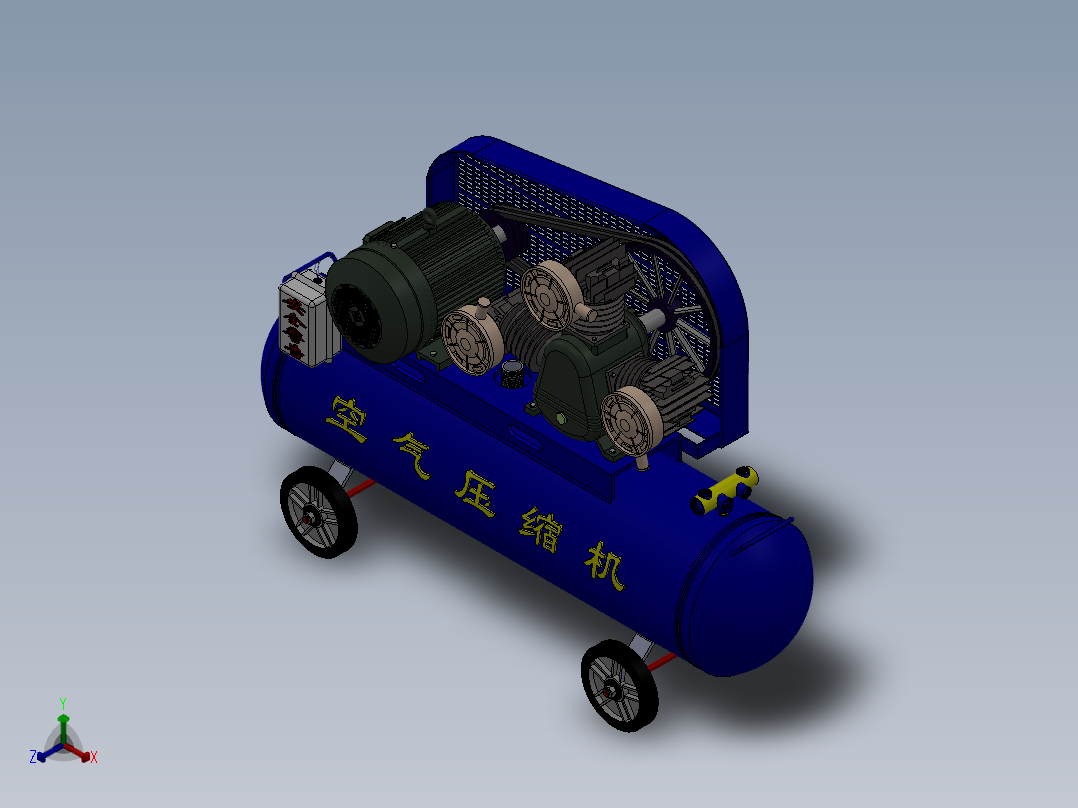 122空气压缩机3D模型(1)正等轴测图