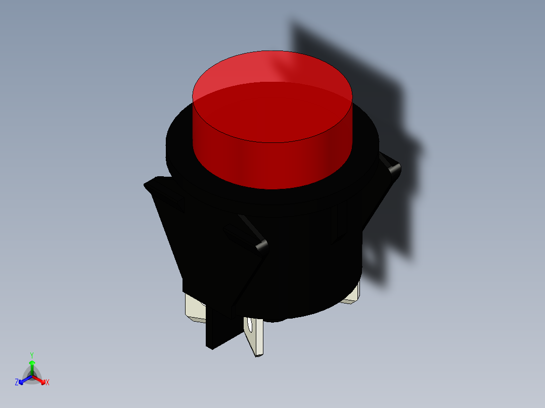 直径23.5毫米的按钮正等轴测图
