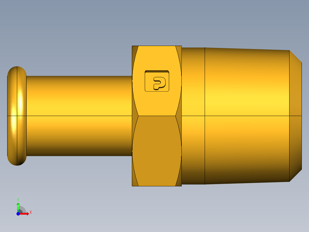 倒齿式工业管接头Beaded Hose Barb to male pipe 68HB-8-8前视图