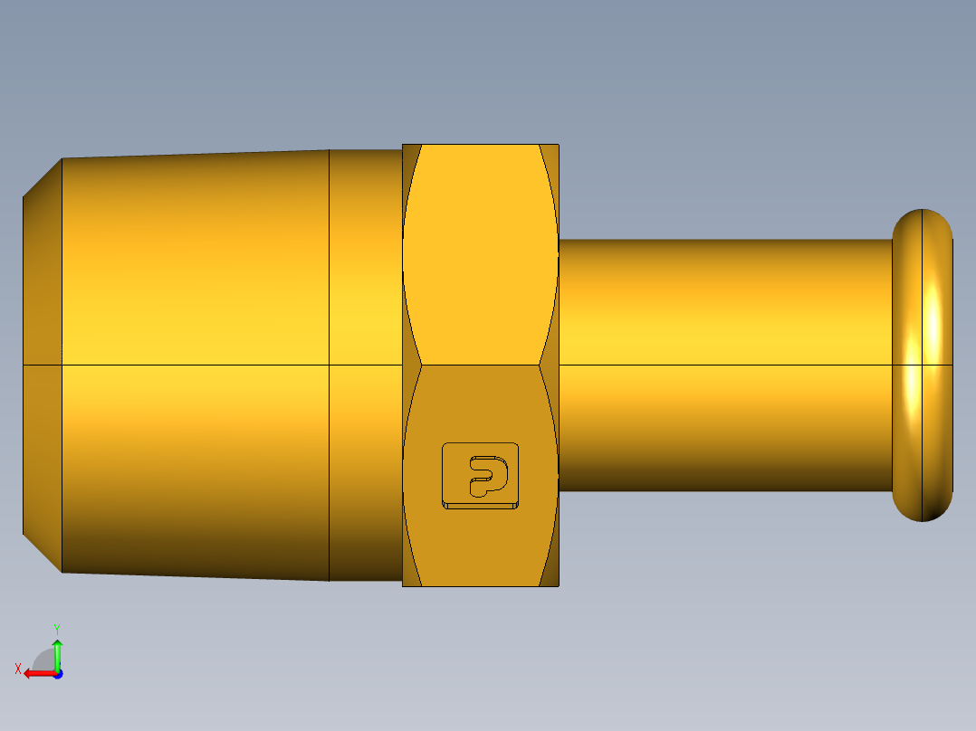 倒齿式工业管接头Beaded Hose Barb to male pipe 68HB-8-8后视图