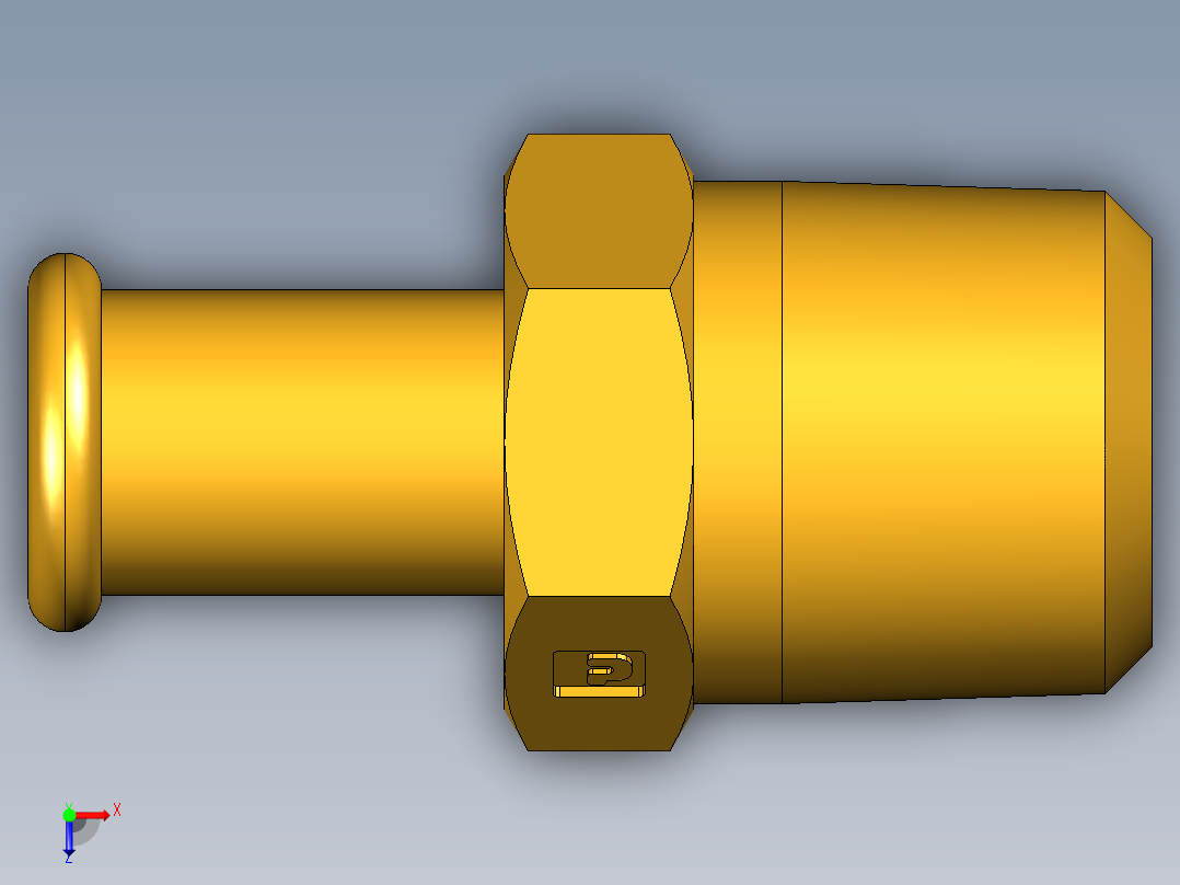 倒齿式工业管接头Beaded Hose Barb to male pipe 68HB-8-8俯视图