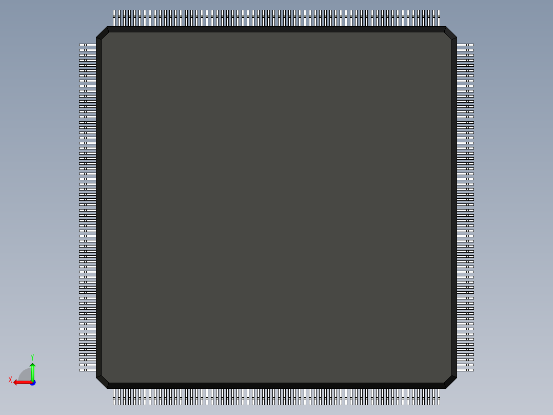 元器件3D封装QFP256_FPT-256P-M06175后视图