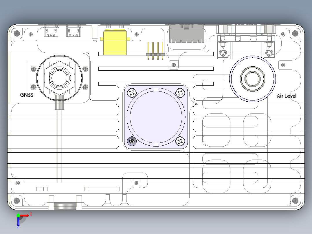 RTK地面接收盒俯视图