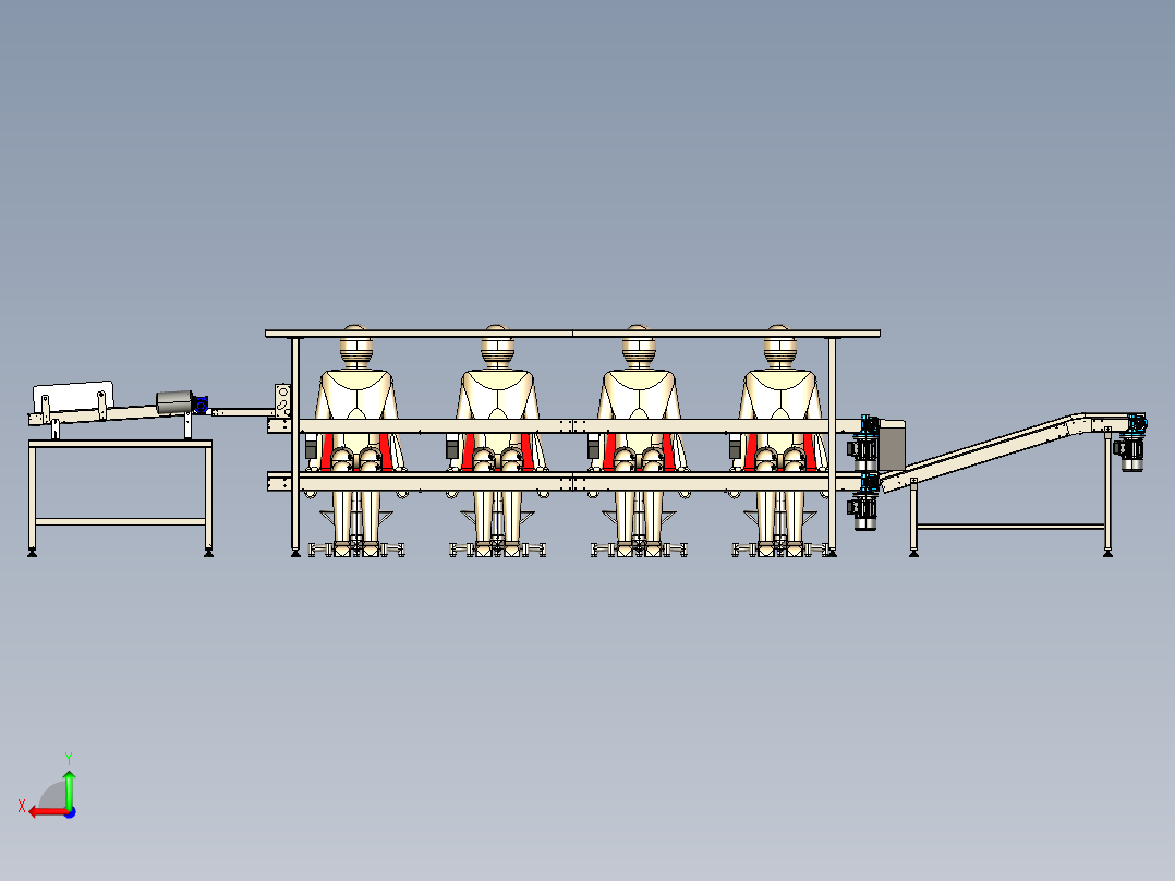 双层操作流水线后视图