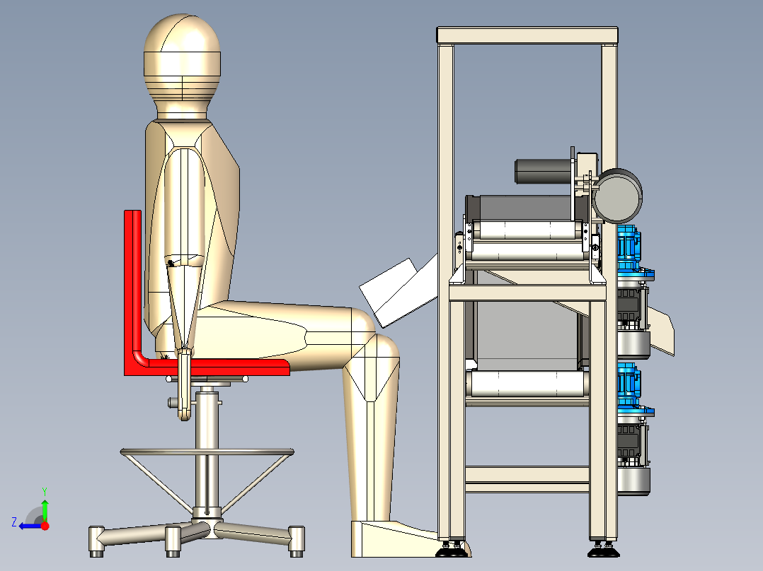 双层操作流水线右视图