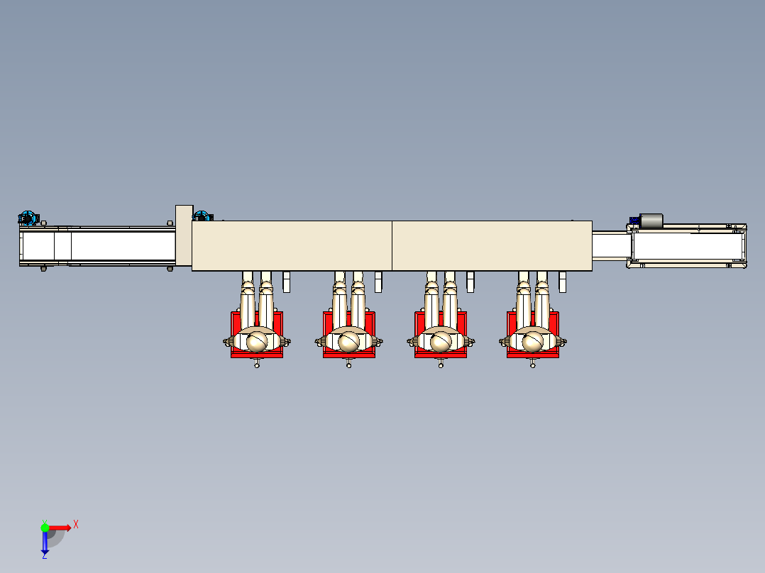 双层操作流水线俯视图