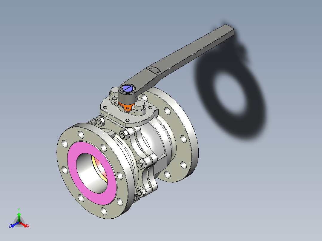 管道手动球阀-水管开关阀-手动阀门User Library-MD52C150DN100-2主视图