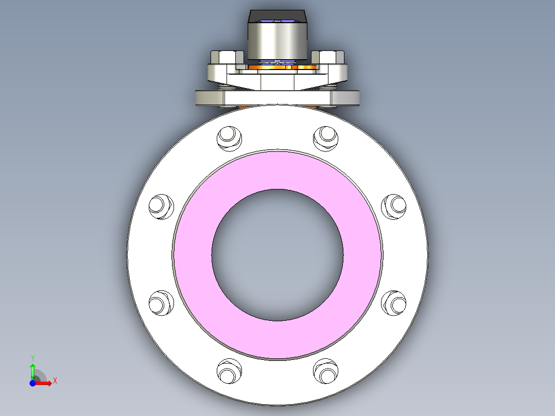 管道手动球阀-水管开关阀-手动阀门User Library-MD52C150DN100-2前视图