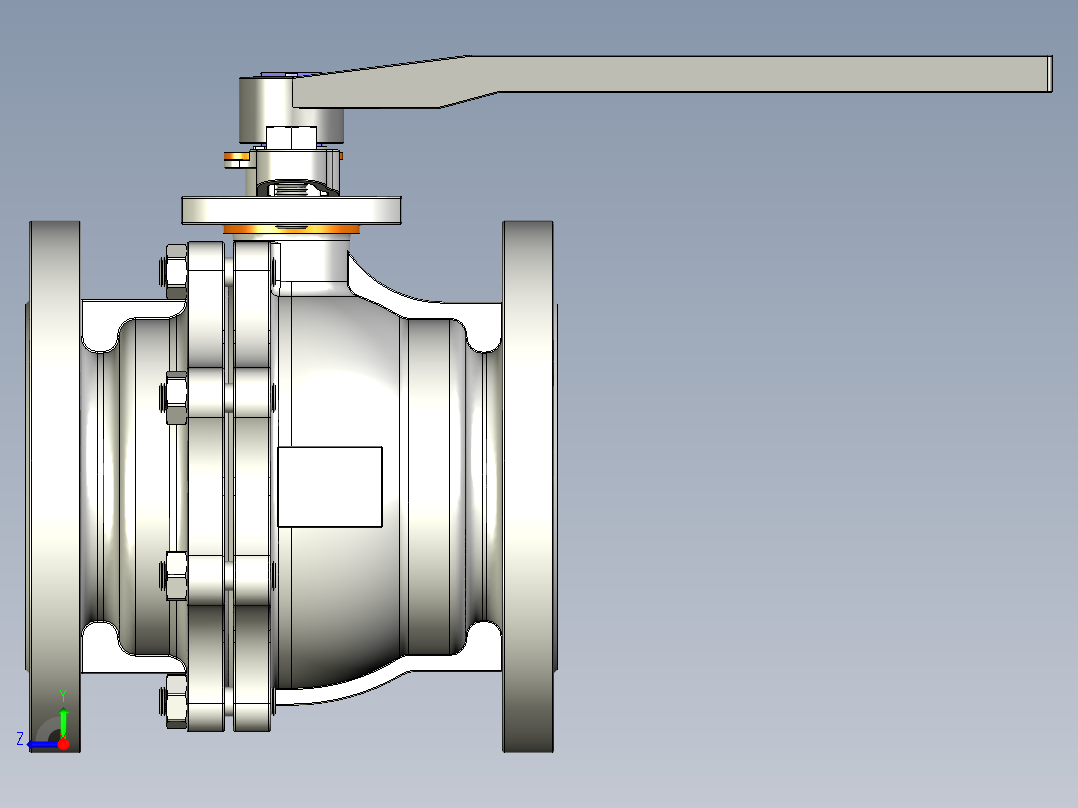管道手动球阀-水管开关阀-手动阀门User Library-MD52C150DN100-2右视图