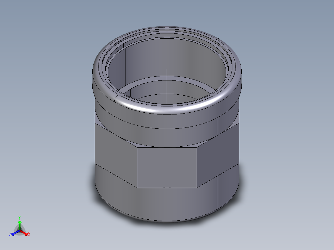 6MIMV 用溶剂焊接插座D和BSP螺纹母端R不锈钢加强环双插座正等轴测图