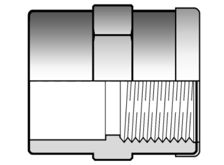 6MIMV 用溶剂焊接插座D和BSP螺纹母端R不锈钢加强环双插座