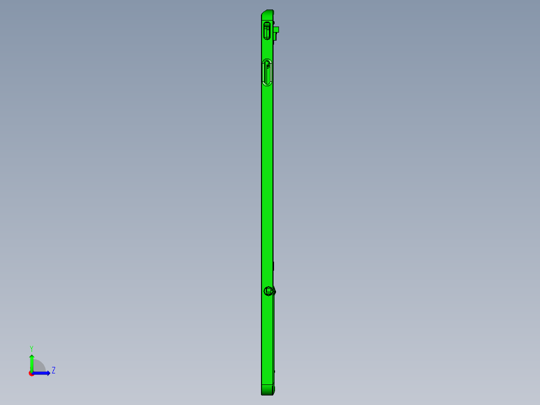 包胶版笔记本C壳攻牙程序模型左视图