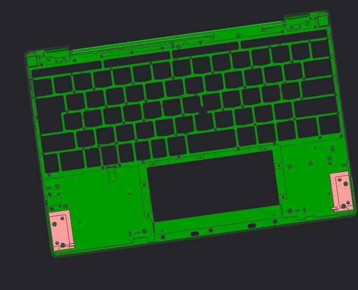 包胶版笔记本C壳攻牙程序模型